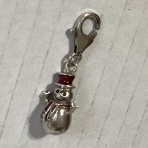 Silver snowman charm